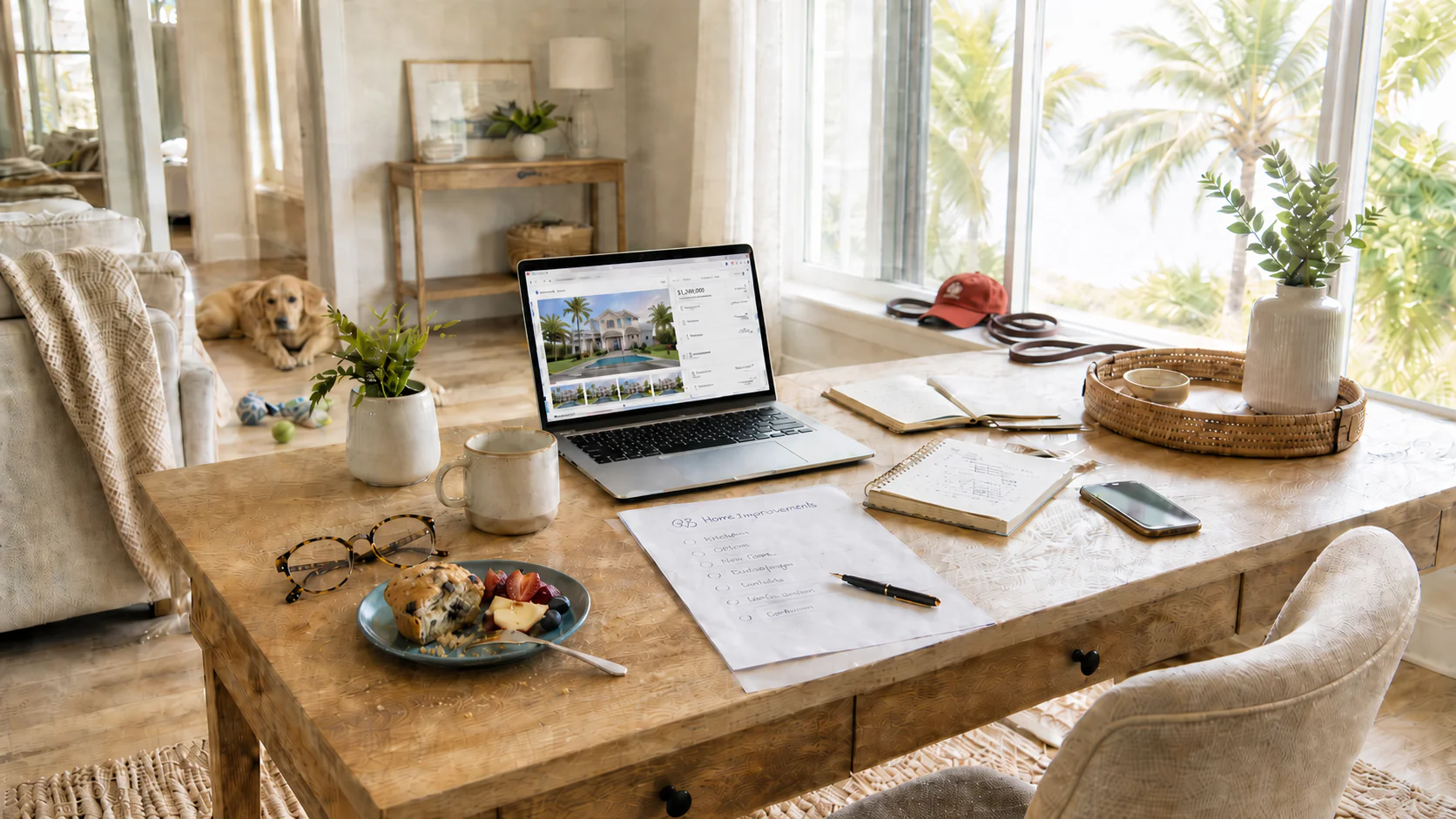 Buyer planning desk with Florida real estate guidance materials